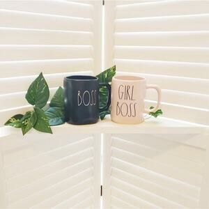 RAE DUNN BOSS & GIRL BOSS 20 OZ MUGS